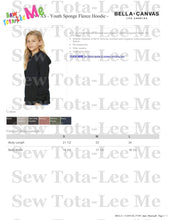 Load image into Gallery viewer, Youth Bella+Canvas Sponge Fleece Hoodie Block