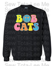 Load image into Gallery viewer, Gildan Black Bobcats Smiley Face Spirit Sweatshirt
