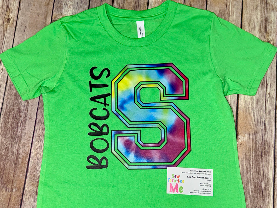 Bobcats Tie Dye Neon Green