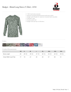 Badger 5 Long Sleeve Drifit Spirit Shirts