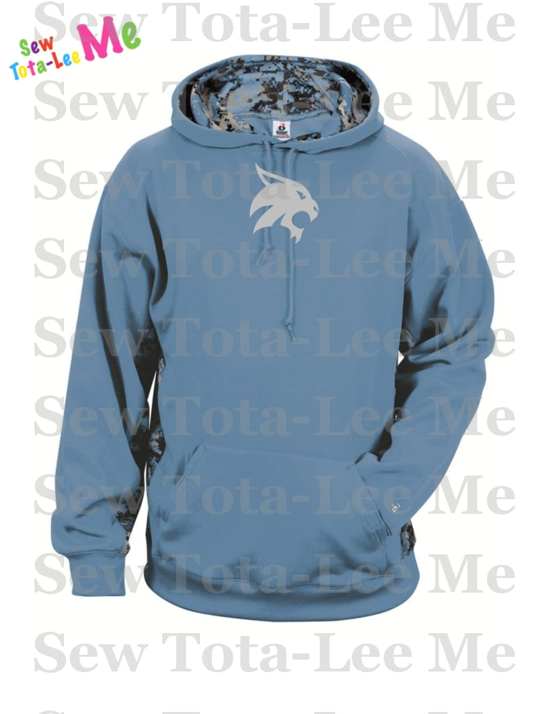 Columbia Blue Badger - Digital Camo Colorblock Performance Fleece Hooded Sweatshirt