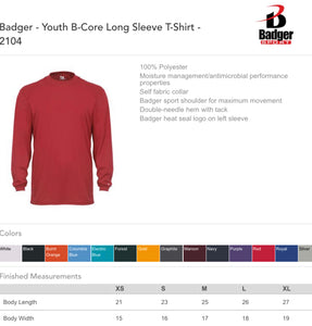 Badger Drifit Long Sleeve Spirit Shirt Bundle