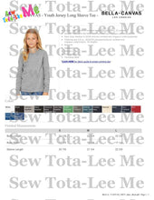 Load image into Gallery viewer, BELLA + CANVAS - Youth Jersey Long Sleeve Tee School Hearts
